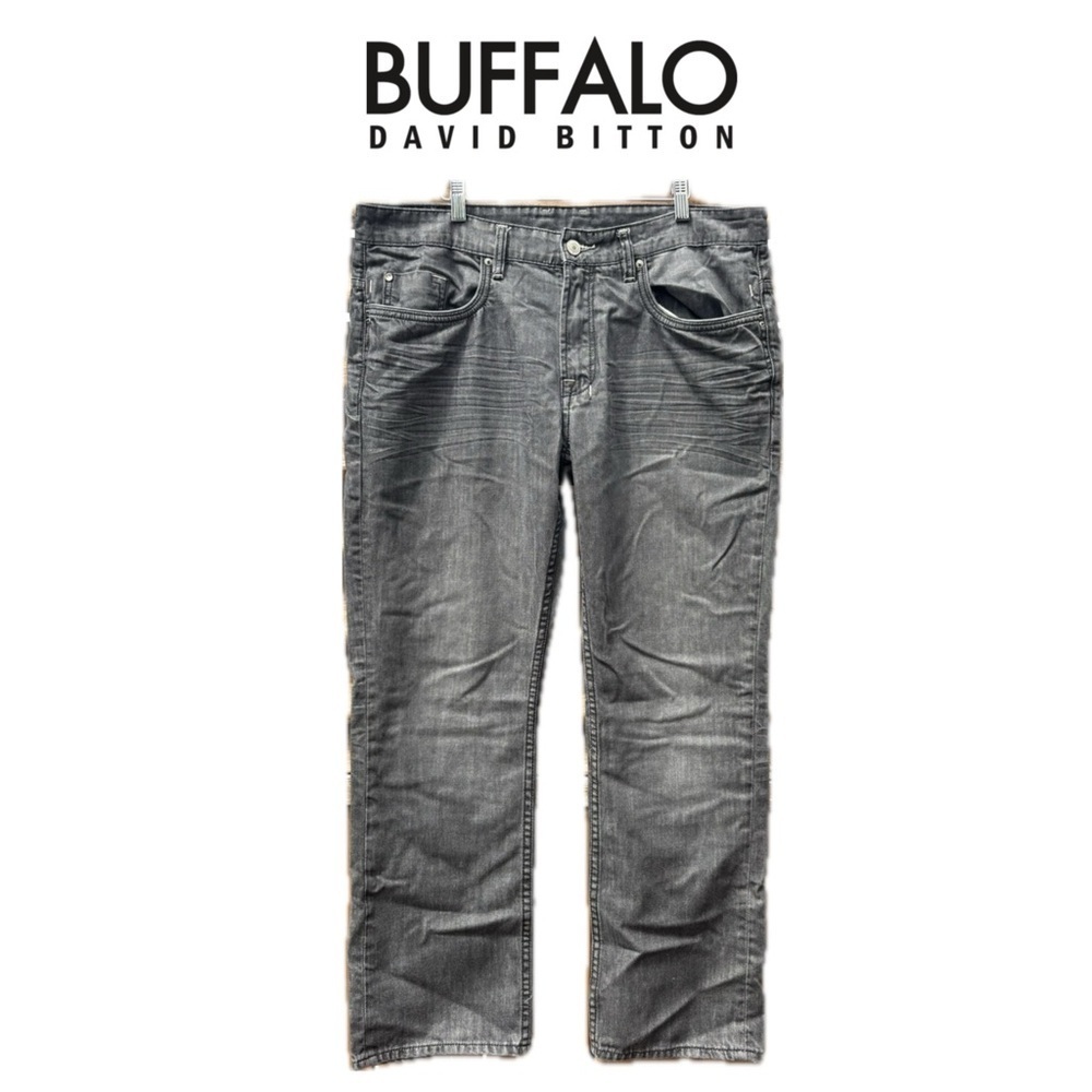 Buffalo David Bitton Men's Light Black Jeans Six Basic size 36x29 Slim Straight